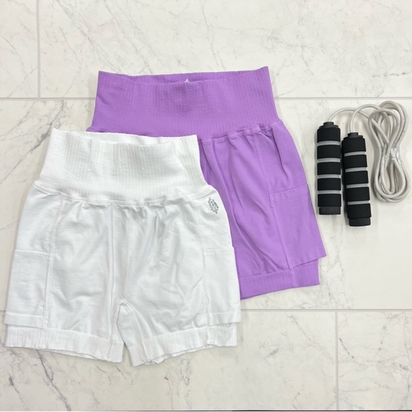 NEW [2-Pc] Free People Good Karma Tennis Shorts Bundle - Picture 2 of 3